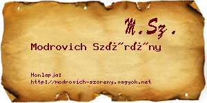 Modrovich Szörény névjegykártya